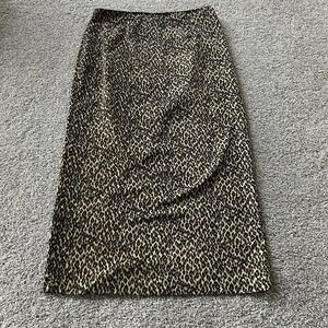 Y2K Leopard Animal Print Resource Skirt Womens Small Brown Midi Pencil Slit